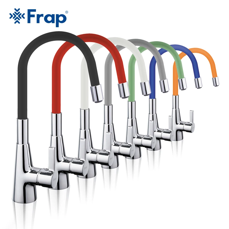 Frap High Quality 7-color Silica Gel Nose Any Direction Rotation Kitchen Faucet Cold and Hot Colorful Water Mixer F4153 Frap High Quality 7-color Silica Gel Nose Any Direction Rotation Kitchen Faucet Cold and Hot Colorful Water Mixer F4153