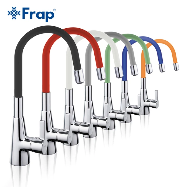 Special Offers Frap High Quality 7-color Silica Gel Nose Any Direction Rotation Kitchen Faucet Cold and Hot Colorful Water Mixer F4153