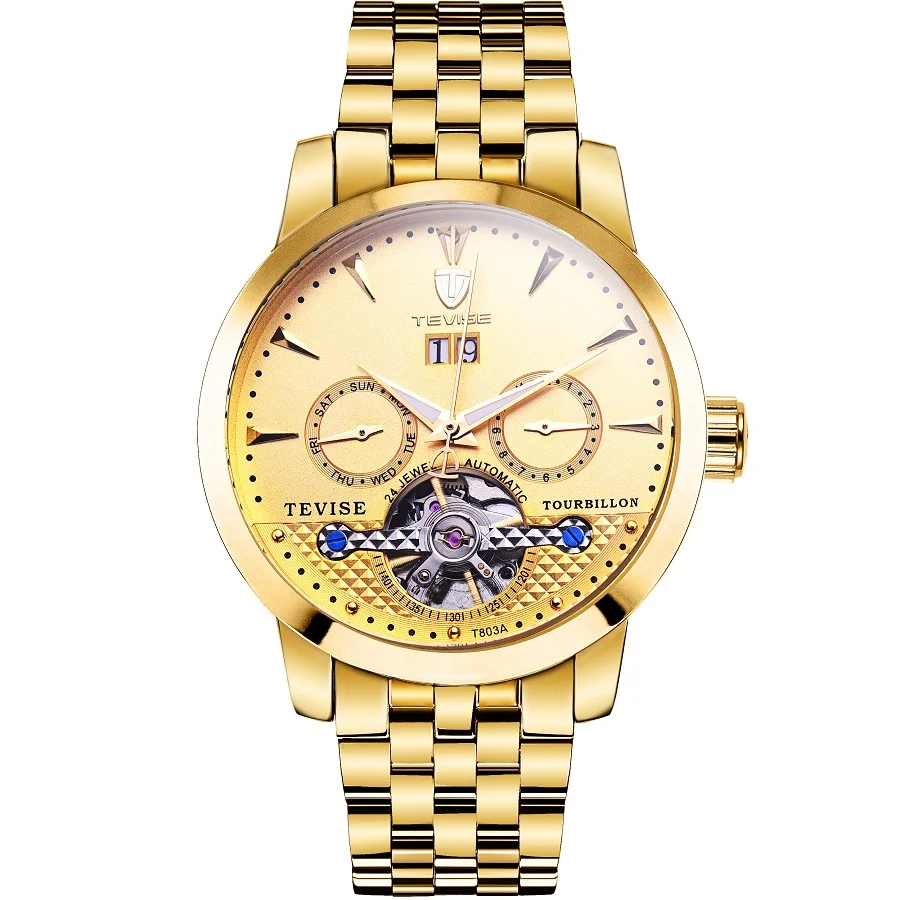 TEVISE Mechanical Watches Complete Calendar Auto Date Luminous 24 Jewel Tourbillon Automatic Watch Men Luxury Clock Men 2017 NEW (6)