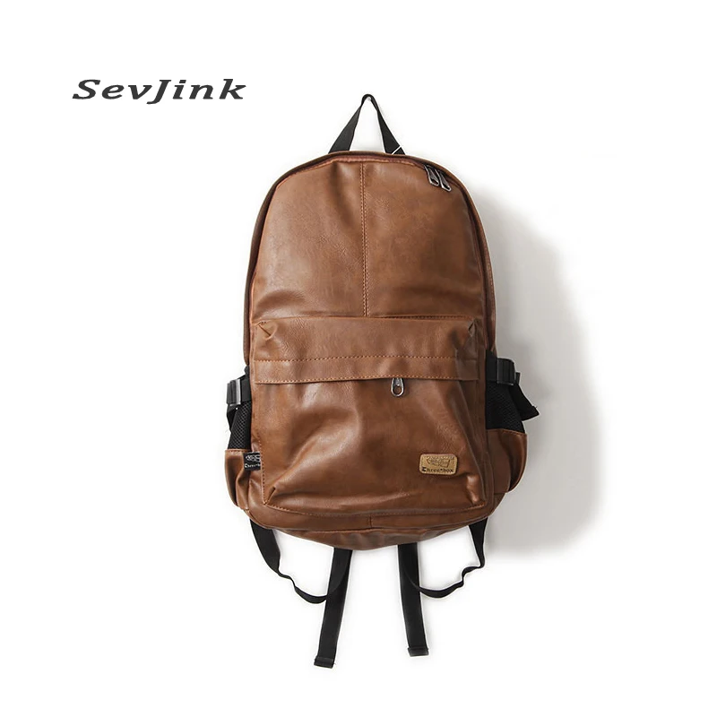 

Designer Fashion bag leather men's backpacks preppy style brown male backpack bolsas laptop backpacmochila feminina