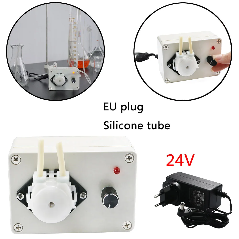 24 В микро Перистальтический дозирующий насос силиконовая трубка EPT US Plug/EU Plug Lab Дозирующий самовсасывающий регулируемый поток
