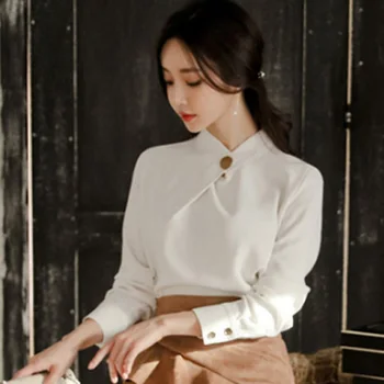 

Summer Spring New Fashions Button Blouses For Women Temperament Long Sleeve Office Lady Women's Shirt Elegant Blusa Feminina