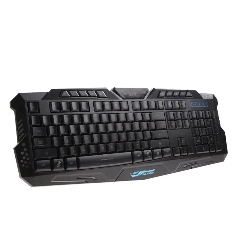 

3 Colors light Professional Gaming Keyboard USB Wired with Adjustable 108 Keys Game Keyboard Light for Laptop Desktop