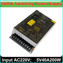 5V40A200W светодиодный дисплей переключатель питания, вход 220В~ 230В переменного тока, Одноцветный, полноцветный дисплей Импульсный источник питания
