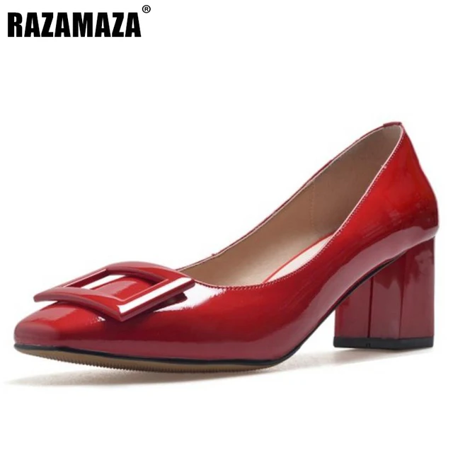 RAZAMAZA Damen Square Heel Pumps RAZAMAZA Damen Square Heel Pumps