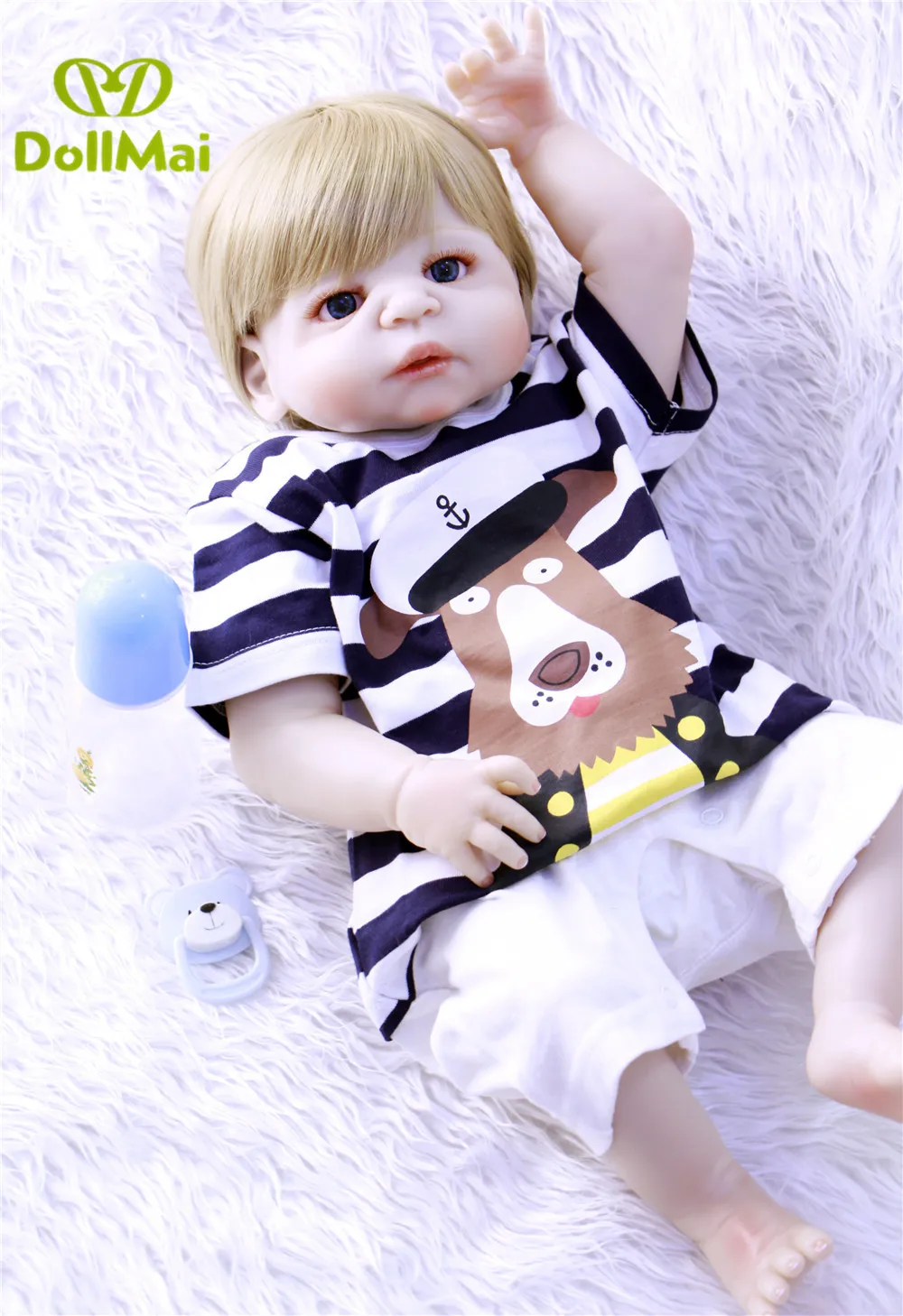 Reborn real baby doll 23 &quot57 см куклы мальчиков для новорожденных силиконовые девочек