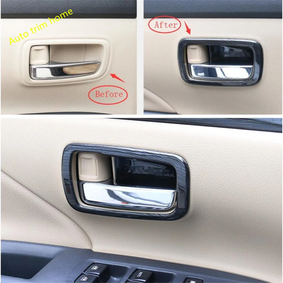

Lapetus Inner Door Handle Bowl Frame Cover Trim For Mitsubishi Outlander 2014 - 2019 Matte / Carbon Fiber Look Interior