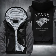 США плюс ЕС Американский Размеры Игра престолов Для Мужчин's Для женщин принт плотным ворсом Толстовки с капюшоном на молнии толстовки пальто куртка