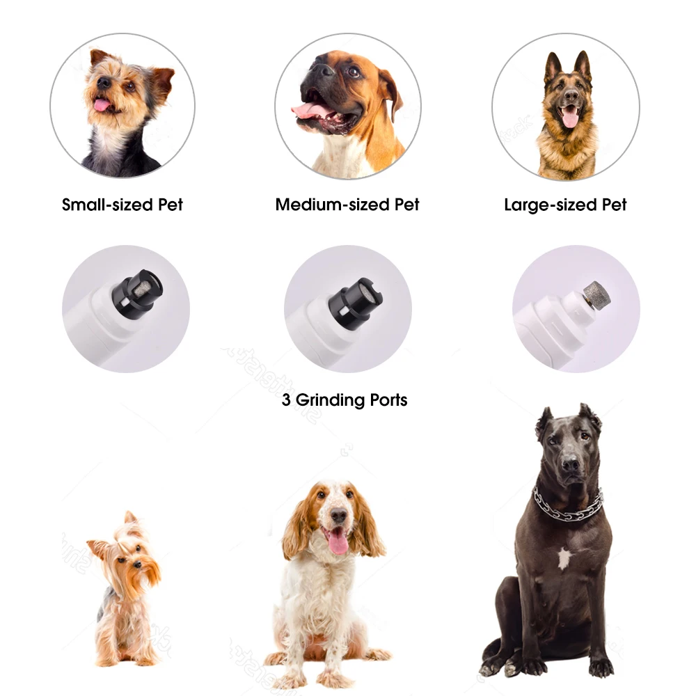 Online 2 velocidades carga USB eléctrico recargable para mascotas taladro de uñas sin dolor patas de acicalamiento cortador de alisado perro gato amoladora de uñas