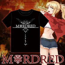 Судьба серии Мордред аниме футболка унисекс сабля летняя футболка с коротким рукавом Топы хорошие модели Цвет черный 1