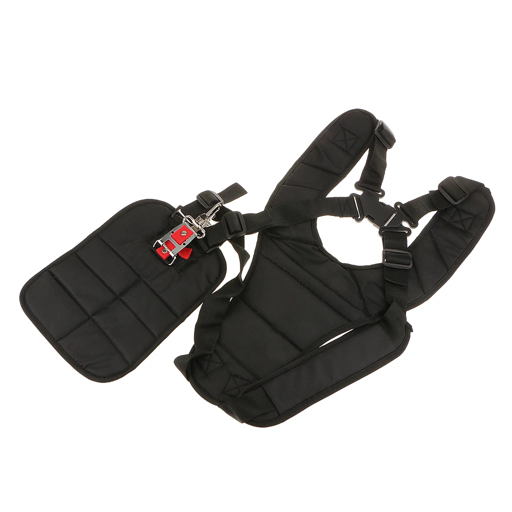 fityle Black Strimmer Double Breasted Shoulder Harness Strap For Brush Cutter