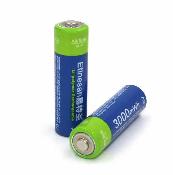 2 шт./лот Etinesan 3000mWh AA батарея + USB зарядное устройство литий полимерный ионная