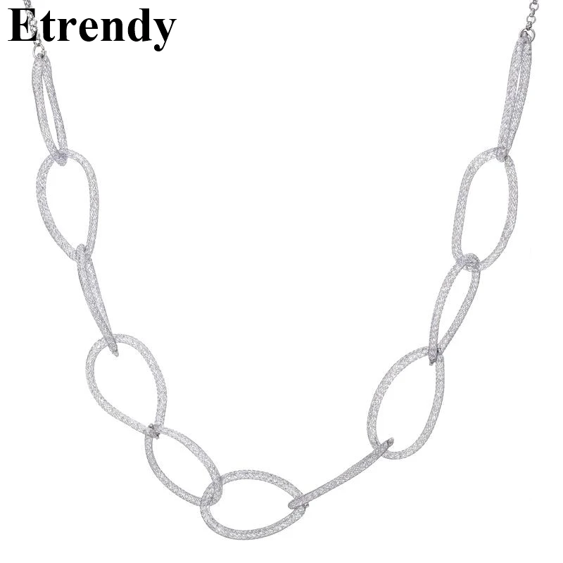 

Crystal Mesh Net Chain Long Necklace Women 2019 Fashion Jewelry Wholesale Necklaces & Pendants