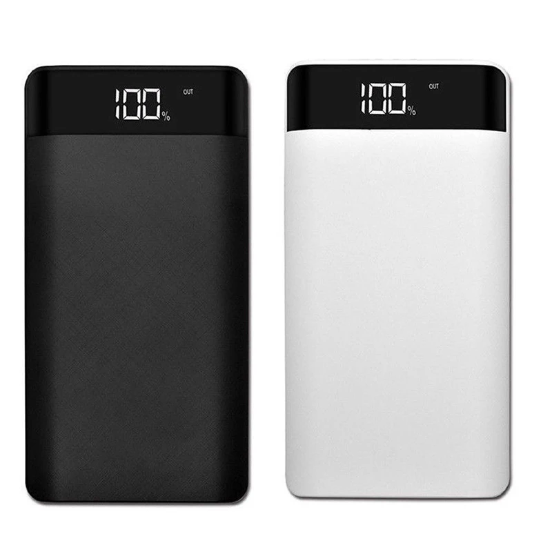 

DIY Power Bank Case Box Dual 1A/2A USB Ports 8*18650 Battery DIY Storage Shell Woven Design with LED Display for Mobile Phone