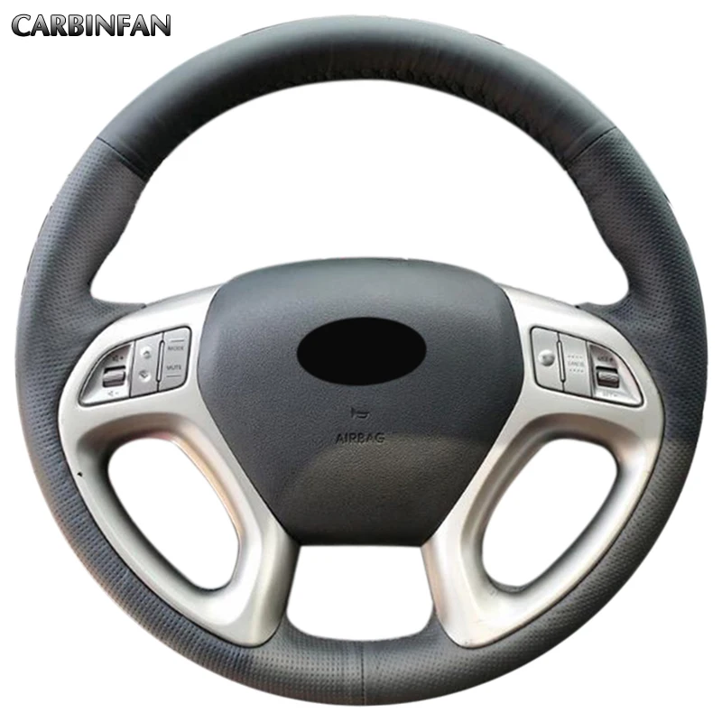 Black Artificial Leather Car Steering Wheel Cover For Hyundai Ix35