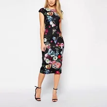 New Fashion Summer Women Dresses Elegant Floral Printed Dress Lady Temperament Charm Slim Dress Casual Sleeveless Dress AA8062