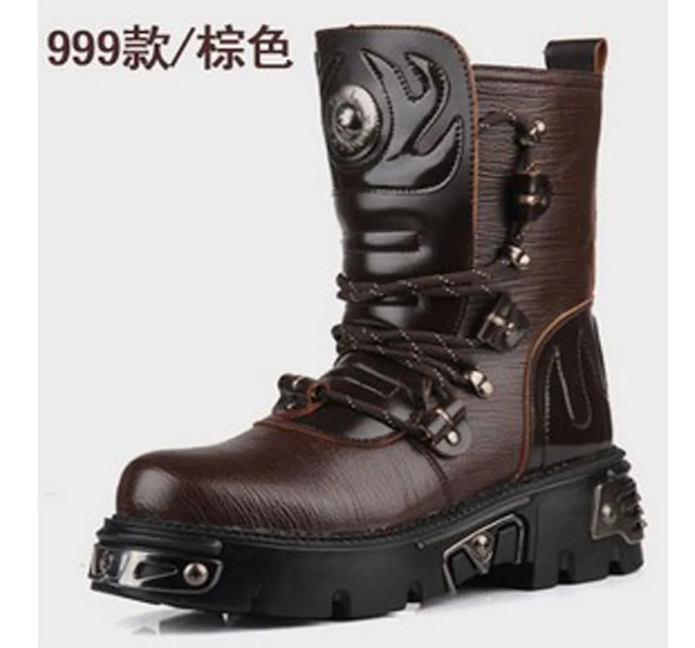 2015 TOP PUNK Rock Men's Fashion Army Motorcycle COOL Boot