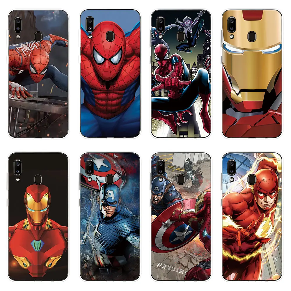 

Phone Case For Samsung Galaxy A10 A20 A20e A30 A40 A50 A60 A70 A80 A90 Cover Spiderman Iron Man for Samsung M10 M20 M30 Case