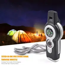 Спорт на открытом воздухе 7 в 1 аварийного выживания SOS свисток светодиодный светильник спасения инструмент для отдыха на открытом воздухе защитные средства для оказания первой помощи для использования вне помещений
