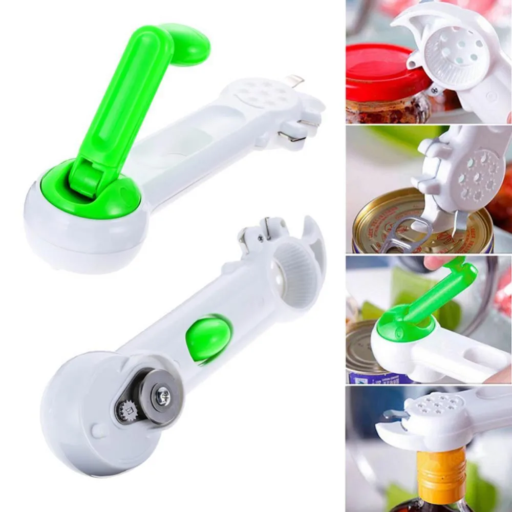 

New Design Multi-Function Bottle Can Jar Opener 6 in 1 Stainless Steel Can Bottle Opener Essential Beer Wine good quality