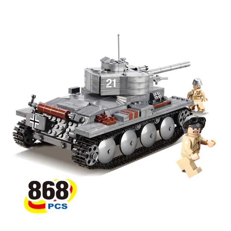 

1Set Funny Military Transport Bricks Building Blocks Grey Tank Soldiers Assembly Blocks Kids Educational Toys For Children Gift