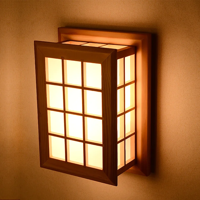 

Japanese style wall lamp brief modern chinese style stair balcony wood lamps bedside wall lamp log