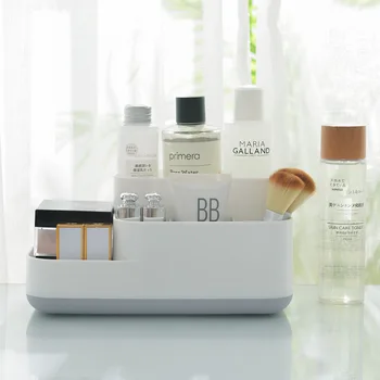 Plastic Makeup Organizer Bathroom Storage Box Cosmetic Organiser Office Desktop Make Up Jewelry Storage Box Sundries Container 3