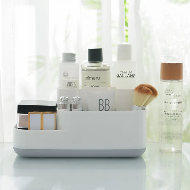 Plastic Makeup Organizer Bathroom Storage Box Cosmetic Organiser Office Desktop Make Up Jewelry Storage Box Sundries Container 3