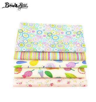 

Booksew 5Pcs/lot 40CMx50CM 100% Cotton Printed Twill Floral Fabric Dye Scrapbooking Bundle Patchwork Sewing Tissu Tecido