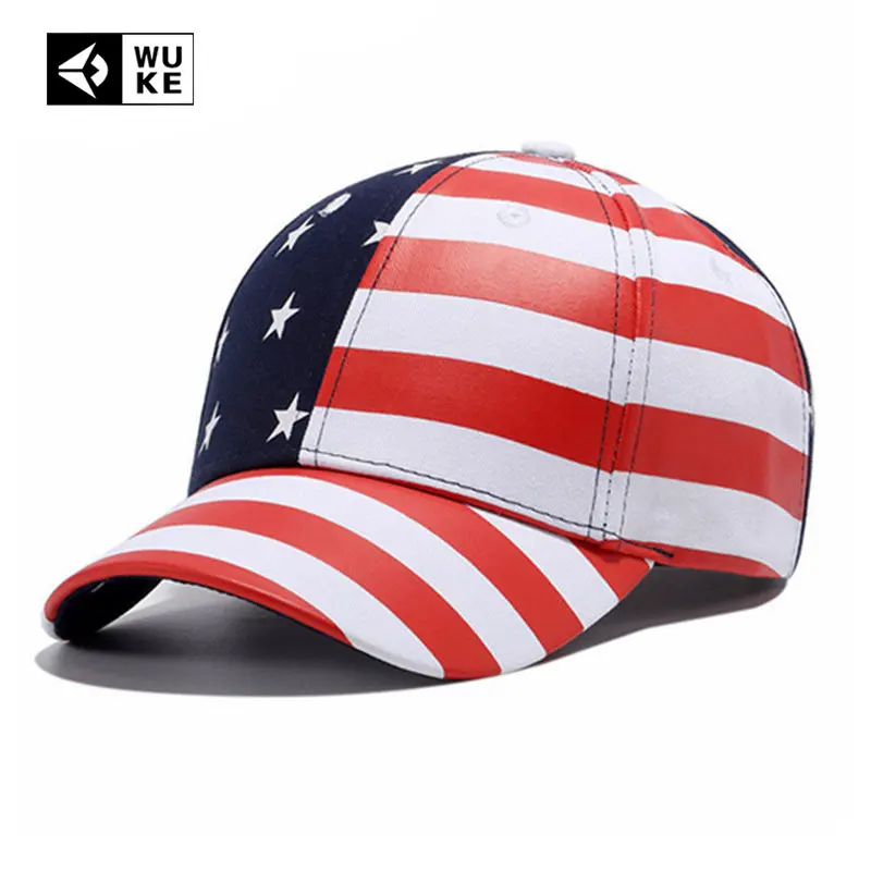 Wuke Brand New ee.uu. gorra de béisbol Bandera de América sombrero Gorras Beisbol Strapback Casual para hombres mujeres tapas Dropshipping al por mayor