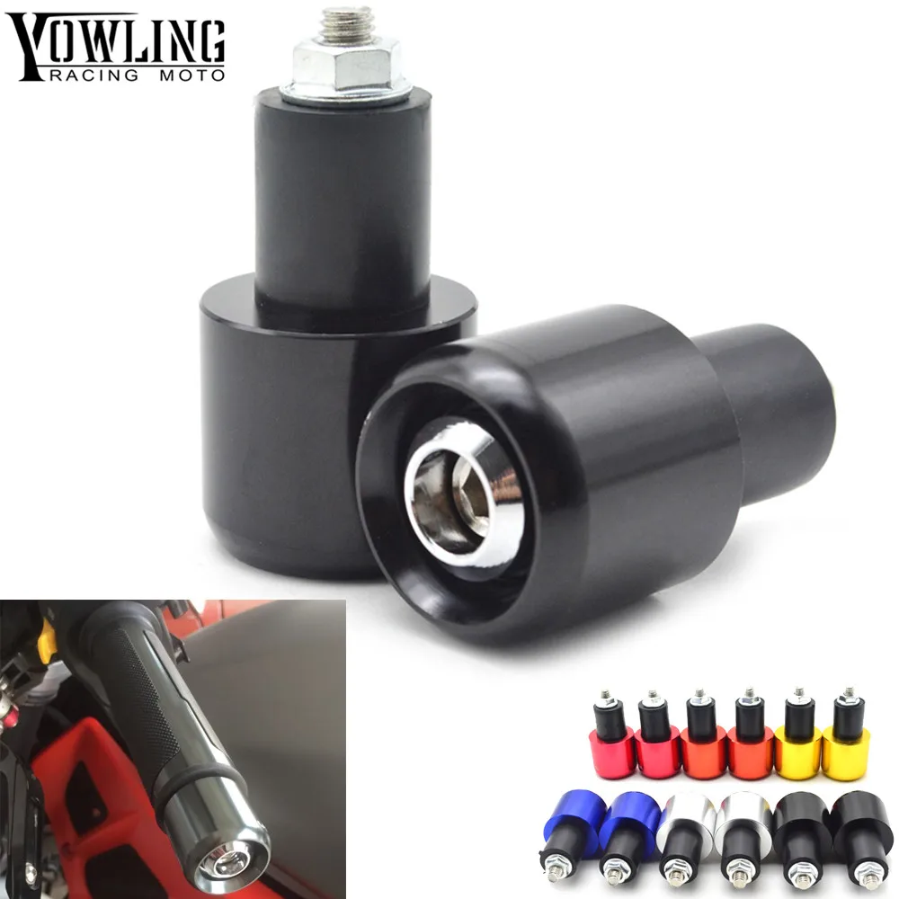 2pcs 7//8/"-22mm Motorcycle Bike Bar End Plugs Weight Aluminum Handlebar Grips Blk
