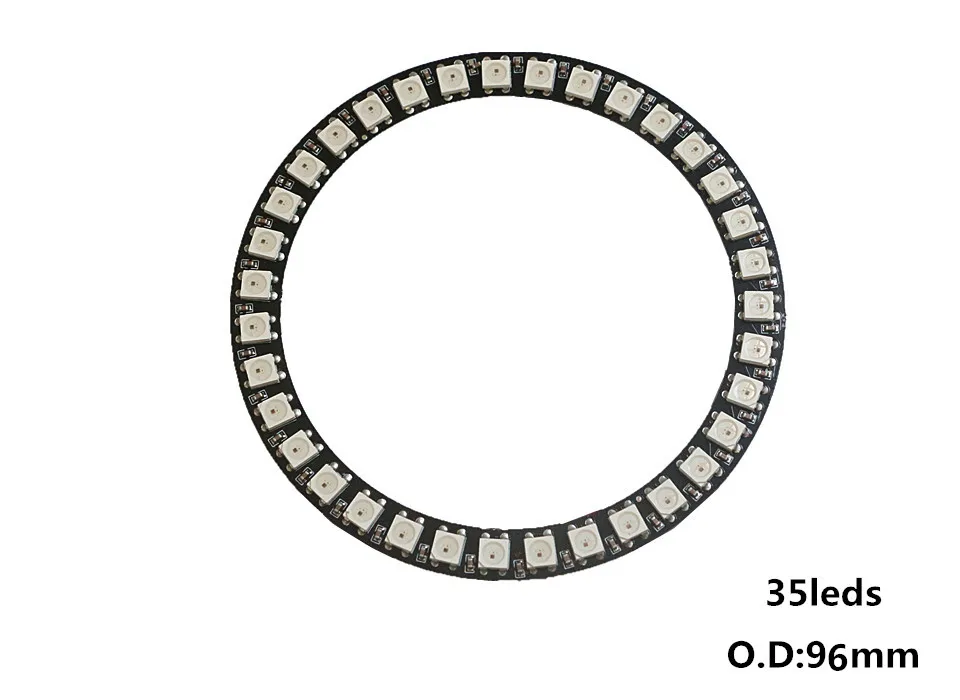 DC5V индивидуальный адресат WS2812B пикселей кольцо 8 16 24; большие размеры 35-45, 128 светодиодный s светодиодный модуль WS2812 Встроенный светодиодный пикселей RGB полосы светильник доска - Испускаемый цвет: 35 leds