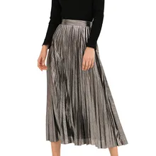 Женская новая модная высокая талия горячая штамповка эластичная половина тела пляжная юбка женская простая плиссированная элегантная юбка со средней талией G0409#20