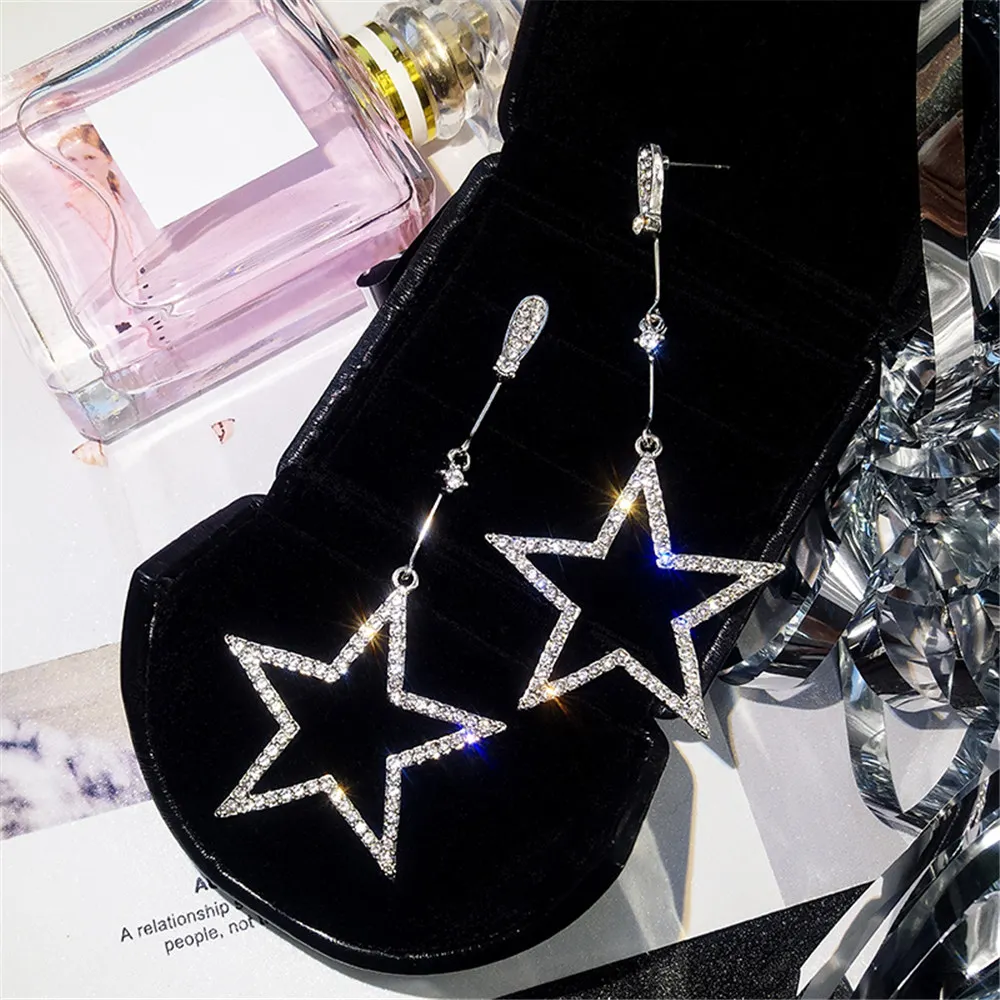 2019 модные серьги Oorbellen Bijoux стразы полые длинные геометрические висячие Роскошные