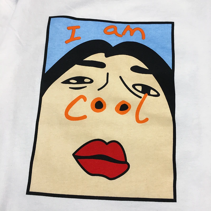 Jielur Harajuku I am Cool, белая футболка с забавным буквенным принтом, Женская Корейская креативная женская футболка, модная пародия, черный топ, футболка, S-XL