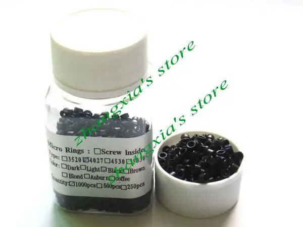 

4.0*2.7*2.7mm Micro Rings/Links/Beads/Tube For I-tip Hair Extensions ,without Screw Black 1000pcs,Free Shipping,Good Quality