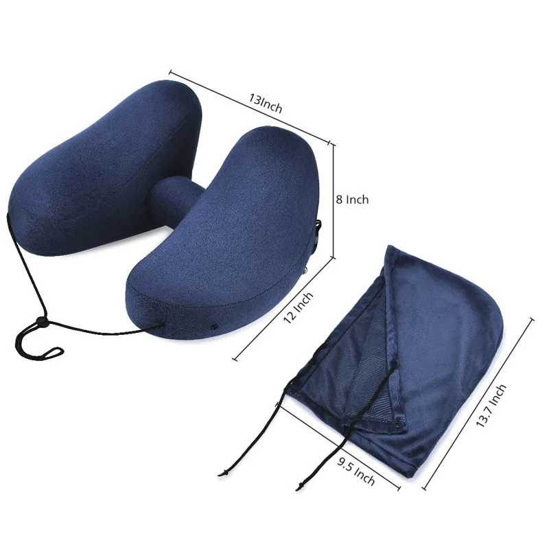 L047- Inflatable Travel Pillow Set for Airplanes Multifunction Traveling Neck Pillow Set with Hood for Women Men Kids (7)