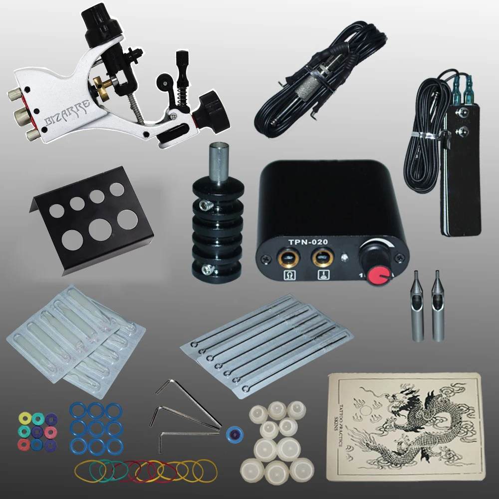 

YILONG Professional 1 Set 90-264V Complete Equipment Tattoo Machine Gun Power Supply Cord Kit Body Beauty DIY Tools 1001313kit