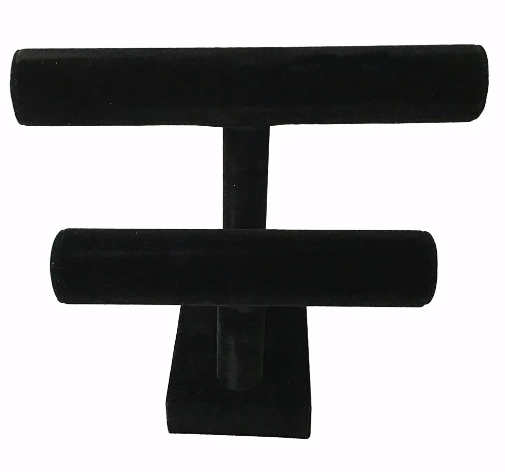  Removable Holder Black Velvet 2 Tier Necklace Jewelry Bangle Bracelet Organizer Holder Display Stan