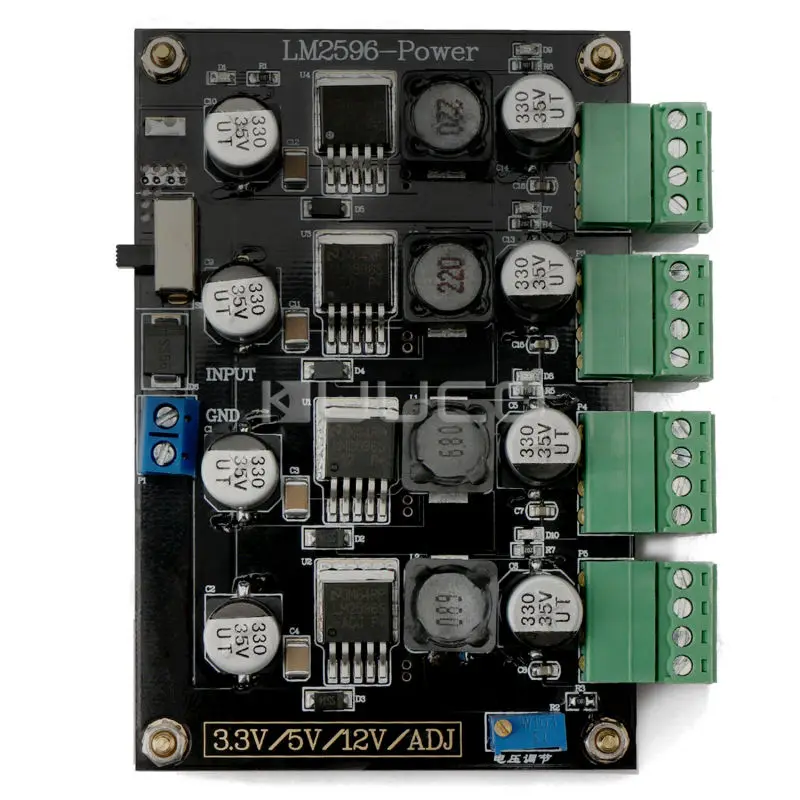 LM2596 несколько Выход Питание модуль постоянного тока 5~ 40V до 3,3 V 5V 12V ADJ 4-полосная понижающий преобразователь/Напряжение регулятор адаптер/модуль драйвера