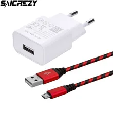 Дорожное зарядное устройство настенный адаптер+ микро usb кабель для зарядки для Nokia Lumia 650 550 950 950XL шнур для Redmi 6A Note 5 6 Pro