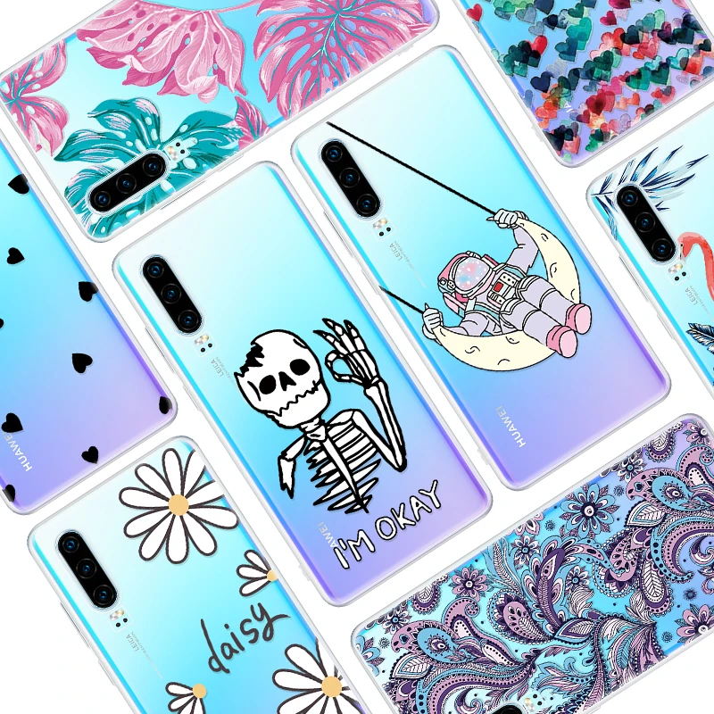 

Pattern TPU Case For Huawei P30 Y7 Prime 2018 Y9 Y6 Pro 2019 Luxury Silicone For Huawei P Smart Plus 2019 Protective Cover Capa