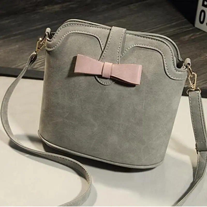 New Arrival Nubuck Leather Small Women Shoulder Bag Fashion Bucket Crossbody Bag For Women School Bag
