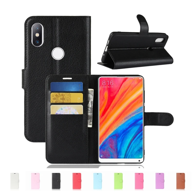 Роскошный кожаный чехол книжка baisxst для Xiaomi Mix 2 S с подставкой бумажник телефона