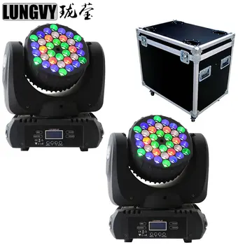 

Free shipping 2pcs/lot Flight Case Packing 36x3W RGBW Led Beam Moving Head Light 13 DMX Channels For Club Dj Show Home Party