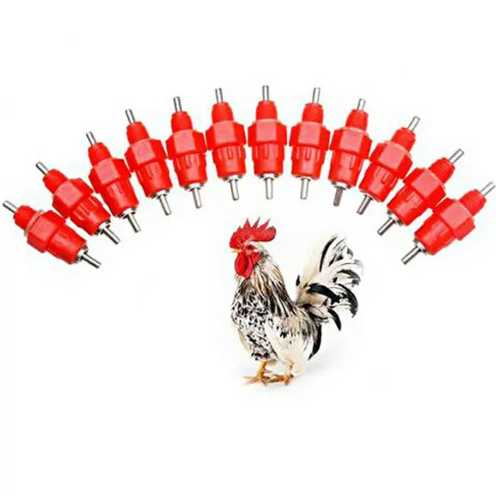 10 Pcs 360 Angle Poultry Watering Feeders Chicken Water Nipple
