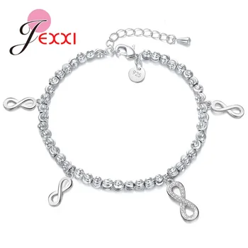 

Fashion Figure 8 Style Bracelets 925 Pure Sterling Silver Rhinestone Best Gifts For Women Wife Anniversary Pretty Hot Sale