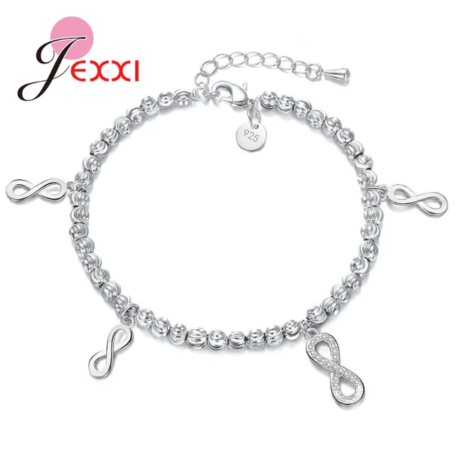 Jei Fashion Figure 8 Style Bracelets 925 Pure Sterling Silver Jei Fashion Figure 8 Style Bracelets 925 Pure Sterling Silver Rhinestone Best Gifts For Women Wife Anniversary Pretty Hot