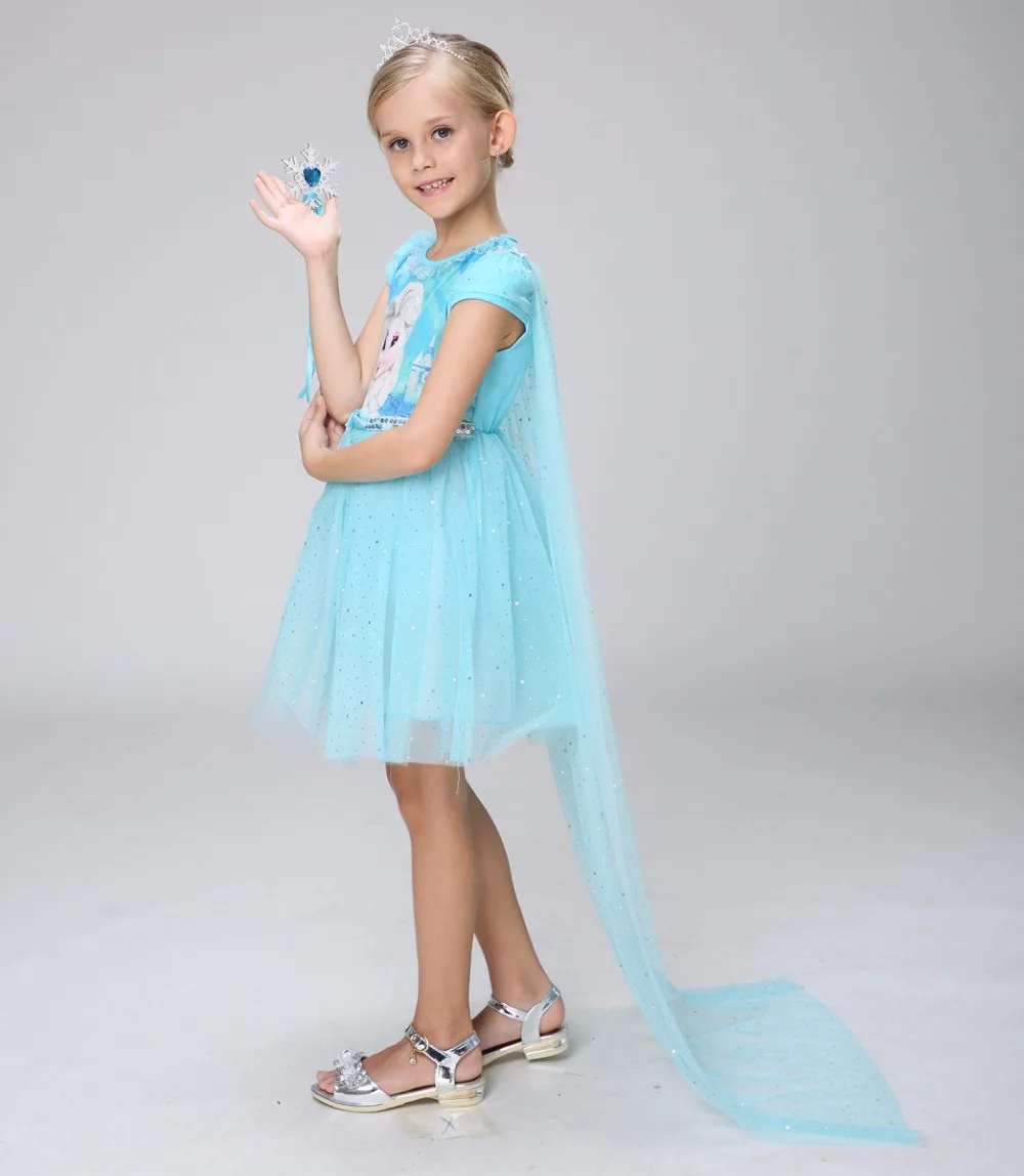 Disney Frozen новые костюмы для детей Эльза партия костюм Эльзы jurk vestido de festa fantasias infantis para menina disfraz princesa