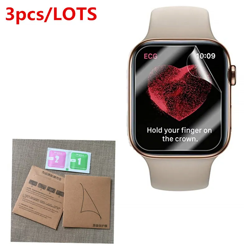 

3pc Anti-Scratch TPU Soft Clear Full edge Cover Protective Film For iwatch Apple Watch Series 4 40mm 44mm Screen Protector Guard